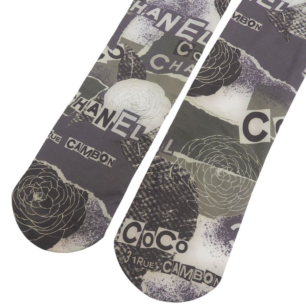 超美品 シャネル CHANEL 2020年 総柄 タイツ サイズ1 カメリア ココ