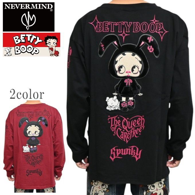 NEVER MIND ネバーマインド ベティブープ BBN-2643 ビッグシルエット 天竺 長袖Ｔシャツ ロンＴ 病み ダーク トップス メンズ bbn-2643 8,672円
