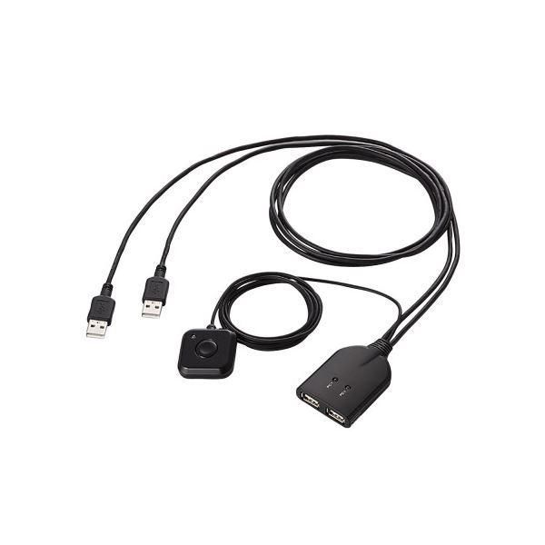 ds-エレコム パソコン切替器 手元スイッチ付 KM-A22BBK