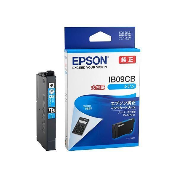 ds-(まとめ) 〔純正品〕 EPSON(エプソン) IB09CB インクカートリッジ シアン 大容量 〔×5セット〕