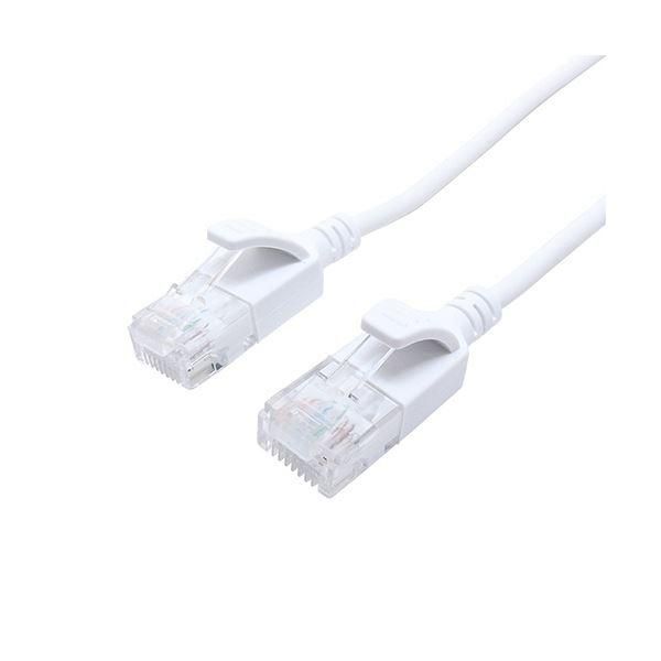 ds-（まとめ） ナカバヤシ ミヨシCAT.6A LANケーブル スリム ホワイト 0.3m C6A-S3WH 1本 〔×10セット〕