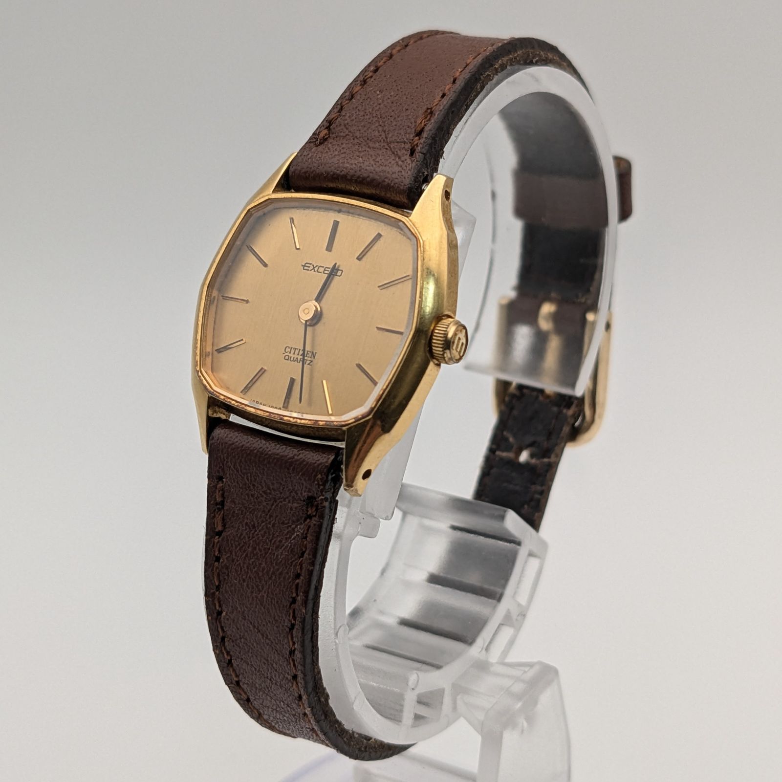【稼働品・電池交換済み】CITIZEN EXCEED 4-104145 レディース 腕時計 クォーツ ゴールド文字盤 ヴィンテージ シチズン エクシード 8,614円