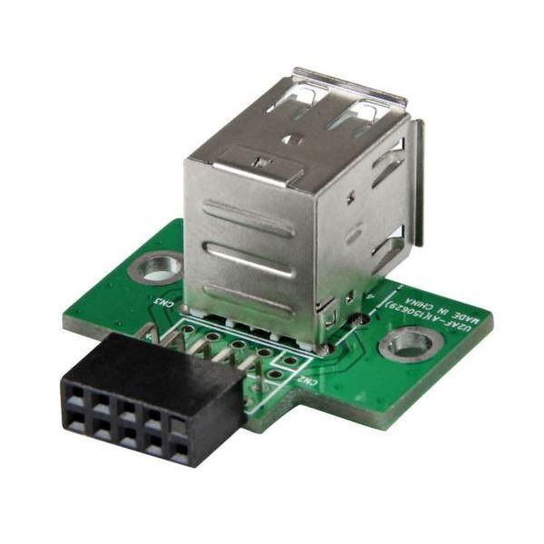 ds-(まとめ) StarTech.com マザーボードピンヘッダー接続USB 2ポート増設変換アダプタ USB A(メス)×2-IDC10ピン(メス) USBMBADAPT2 1個 〔×3セット〕