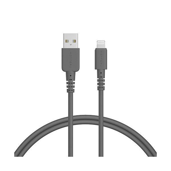 ds-（まとめ） オウルテックMOTTERU A to Lightning シリコンケーブル スモーキーブラック 1m MOT-SCBALG100-BK1本 〔×3セット〕