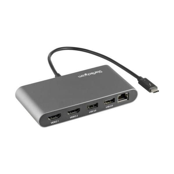 ds-StarTech.com Thunderblot3 ハブ ブラック＆シルバー TB3DKM2HDL 1個 17,827円