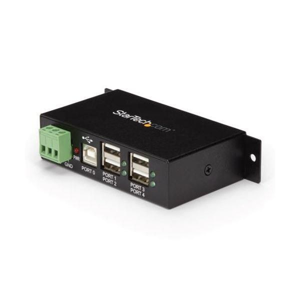 ds-StarTech.com 4ポート 産業用USB2.0ハブ ESD保護 ウォールマウント対応 ブラック ST4200USBM1個