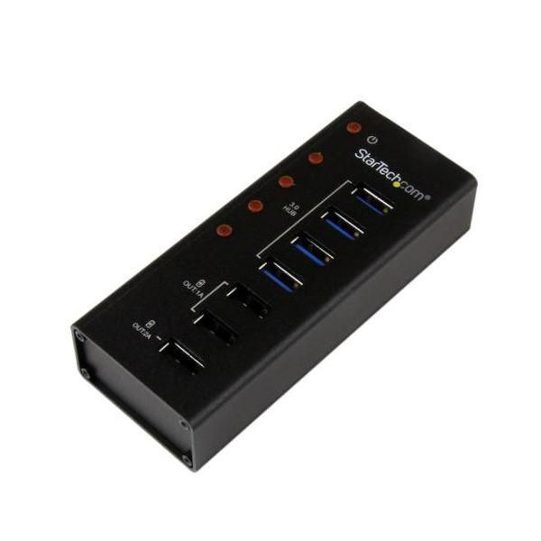 ds-StarTech.com 4ポート USB3.0ハブ 充電用USBポート搭載 壁取付け用ブラケット付属 ブラック ST4300U3C31個