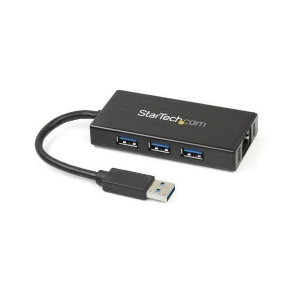 ds-StarTech.com 3ポートUSB3.0ハブ付きLANアダプタ ギガビットEthernet対応 ブラック ST3300GU3B1個 11,154円