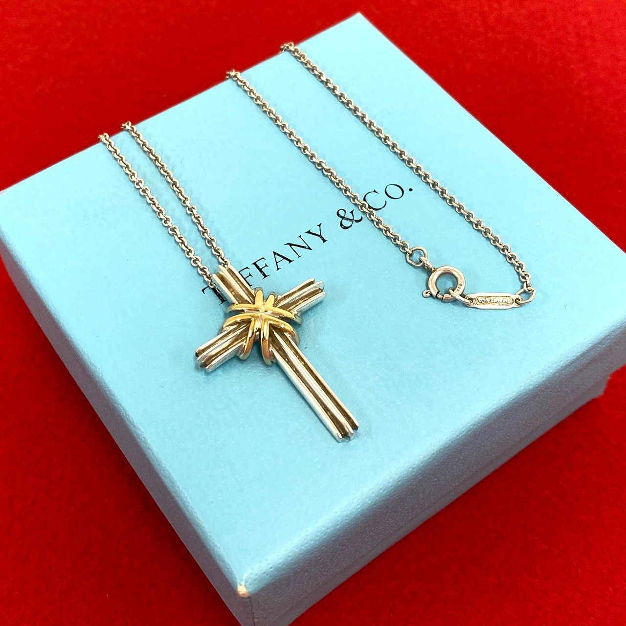 極 美品 TIFFANY&Co. ティファニー シグネチャー クロス ネックレス