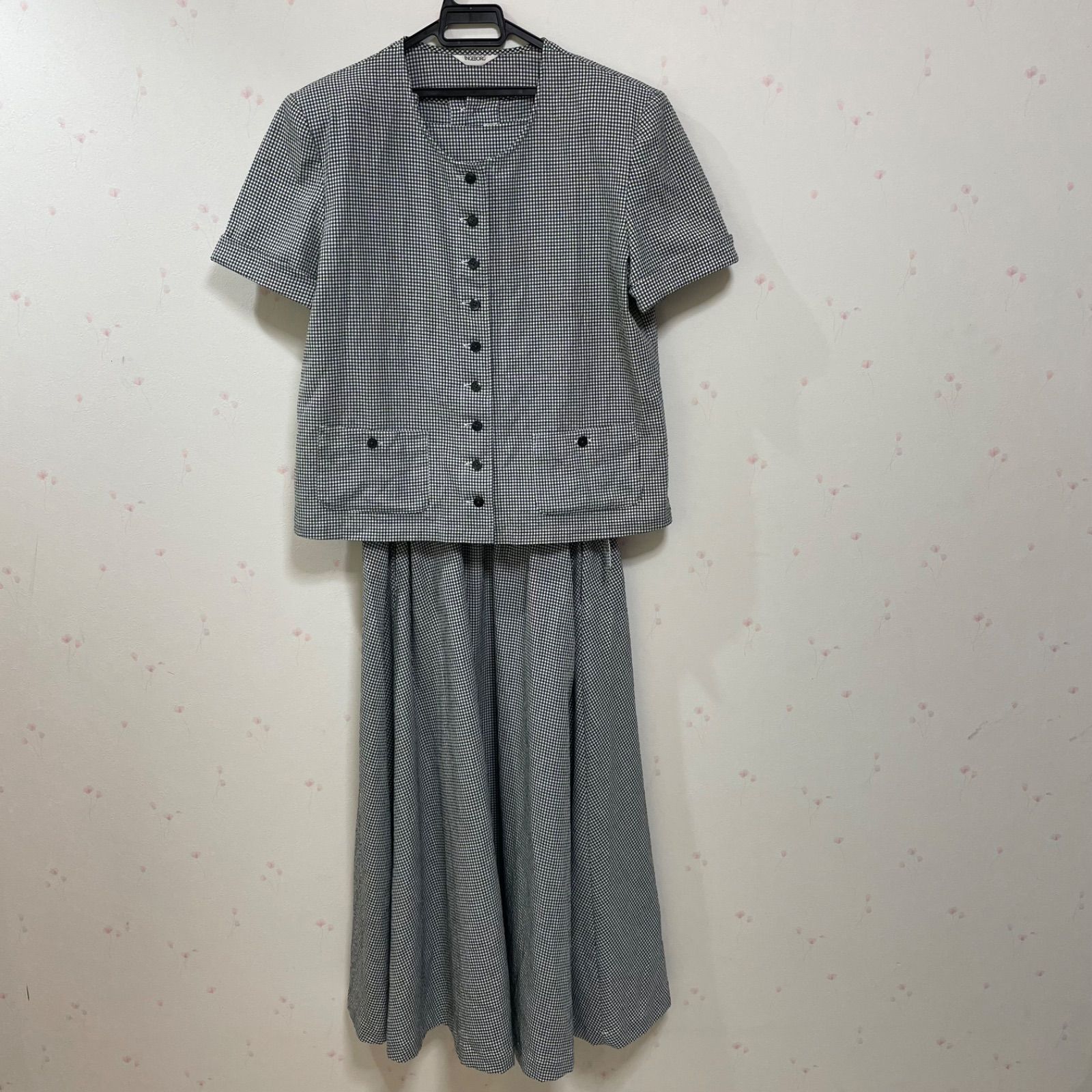 INGEBORG インゲボルグ ギンガムチェック ロングワンピース ジャケット セット M