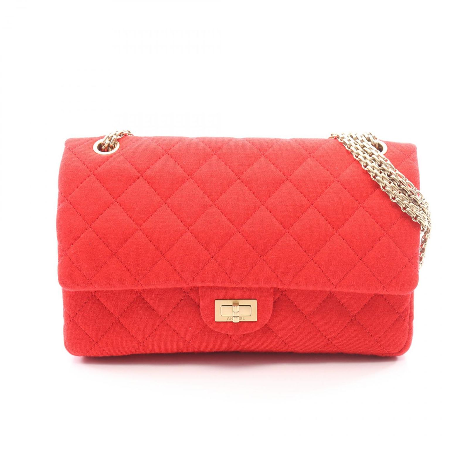 シャネル CHANEL ショルダーバッグ 2.55 マトラッセ Wフラップ レッド 