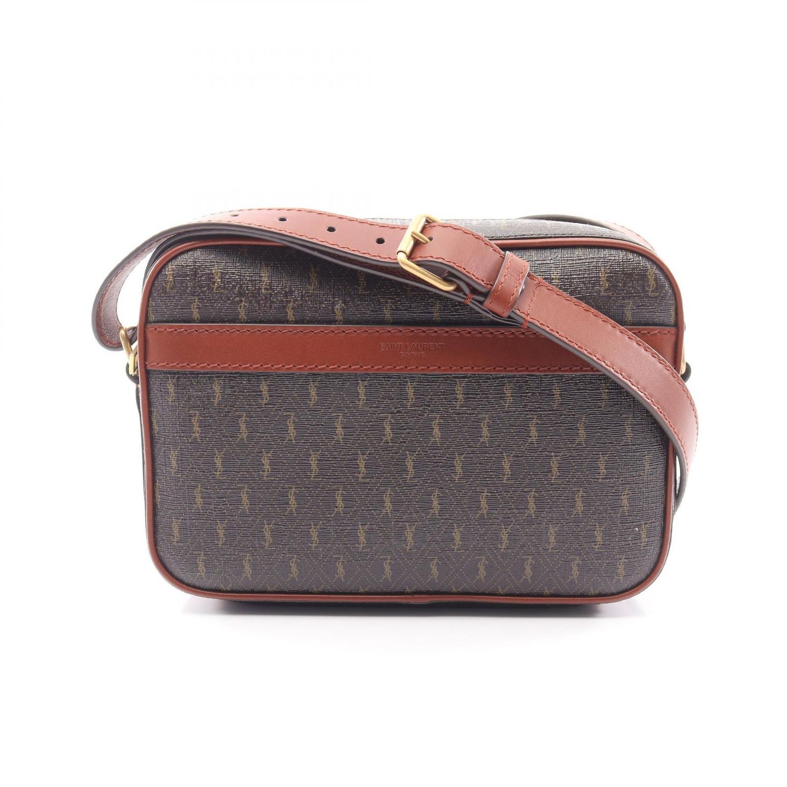 サンローランパリ SAINT LAURENT PARIS ショルダーバッグ モノグラム カメラバッグ 669957 ブラウン/ダークブラウン PVCコーティングキャンバス レザー ル・モノグラム カメラバッグ