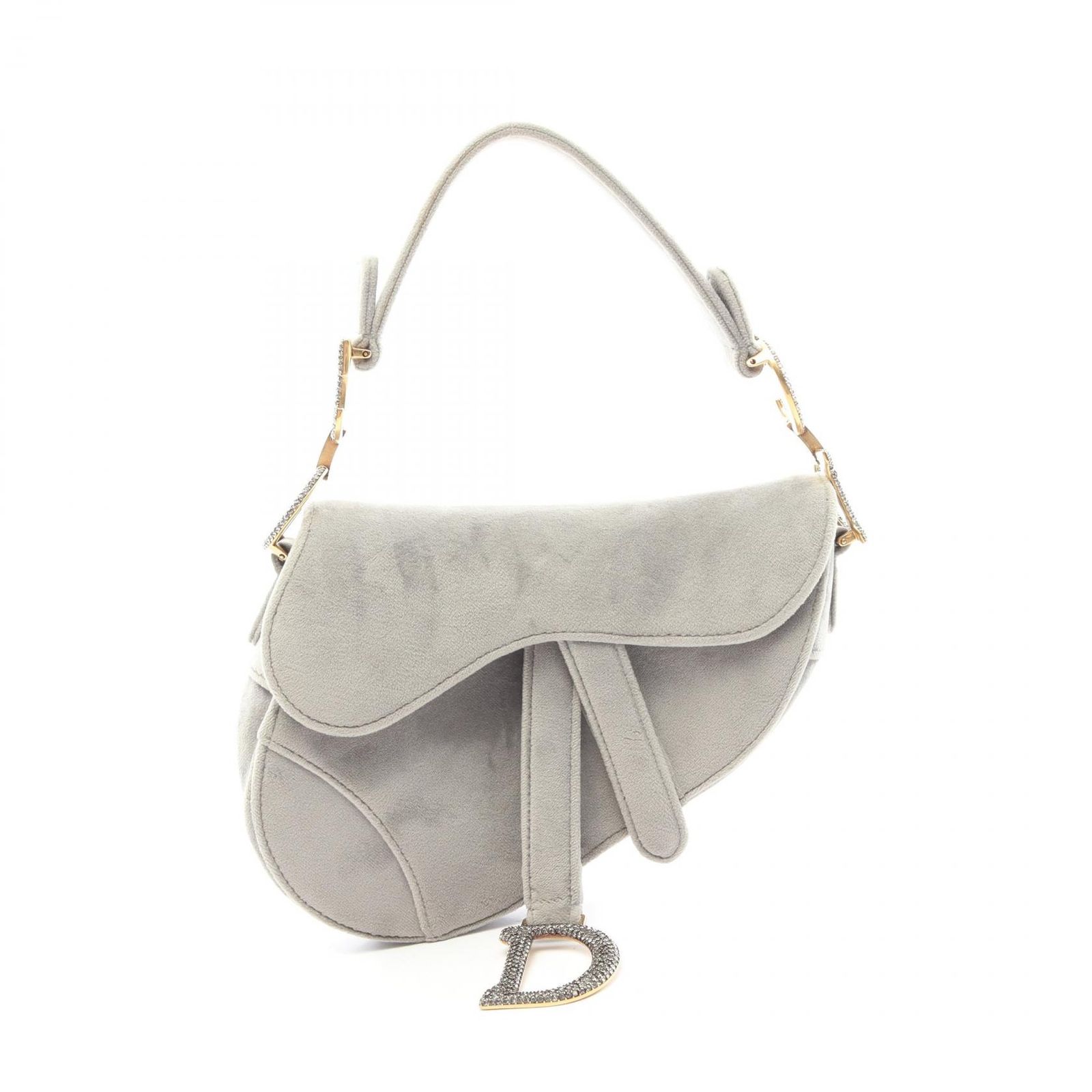 ディオール Dior ハンドバッグ サドルバッグ グレー ファブリック サドルバッグ レディース Used B 152,900円