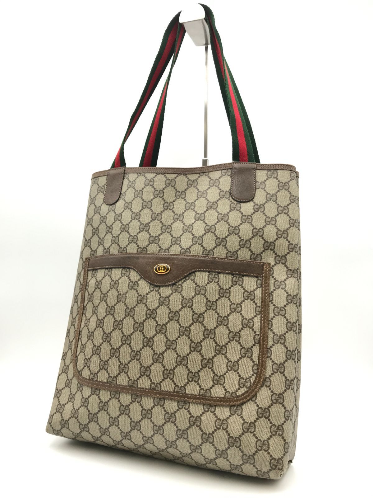 GUCCI　オールドグッチ　トートバッグ　肩掛け　GGスプリーム　シェリーライン　2986