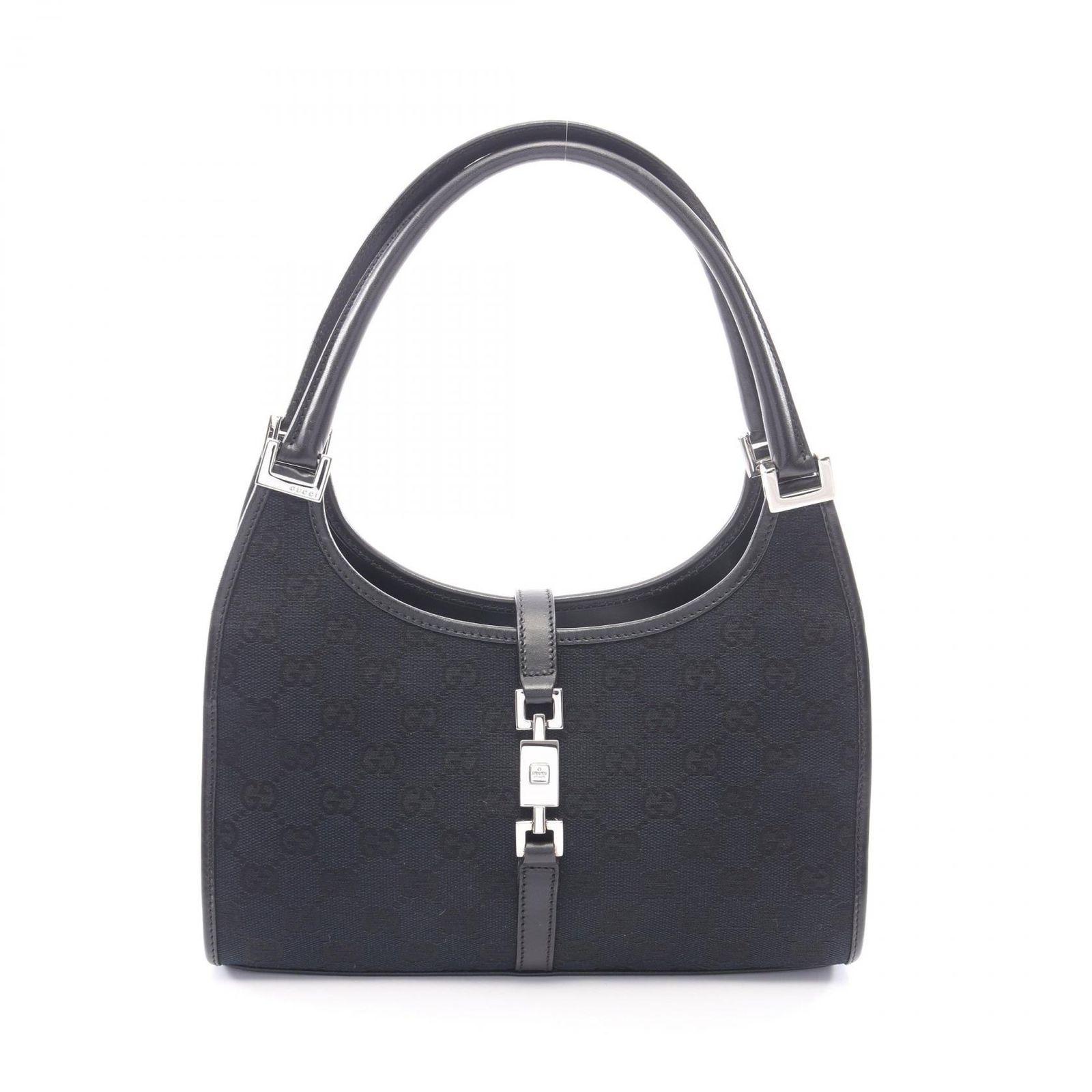 グッチ GUCCI ハンドバッグ ジャッキー GGキャンバス 002 1068 ブラック キャンバス レザー ジャッキー ハンドバッグ レディース Used A