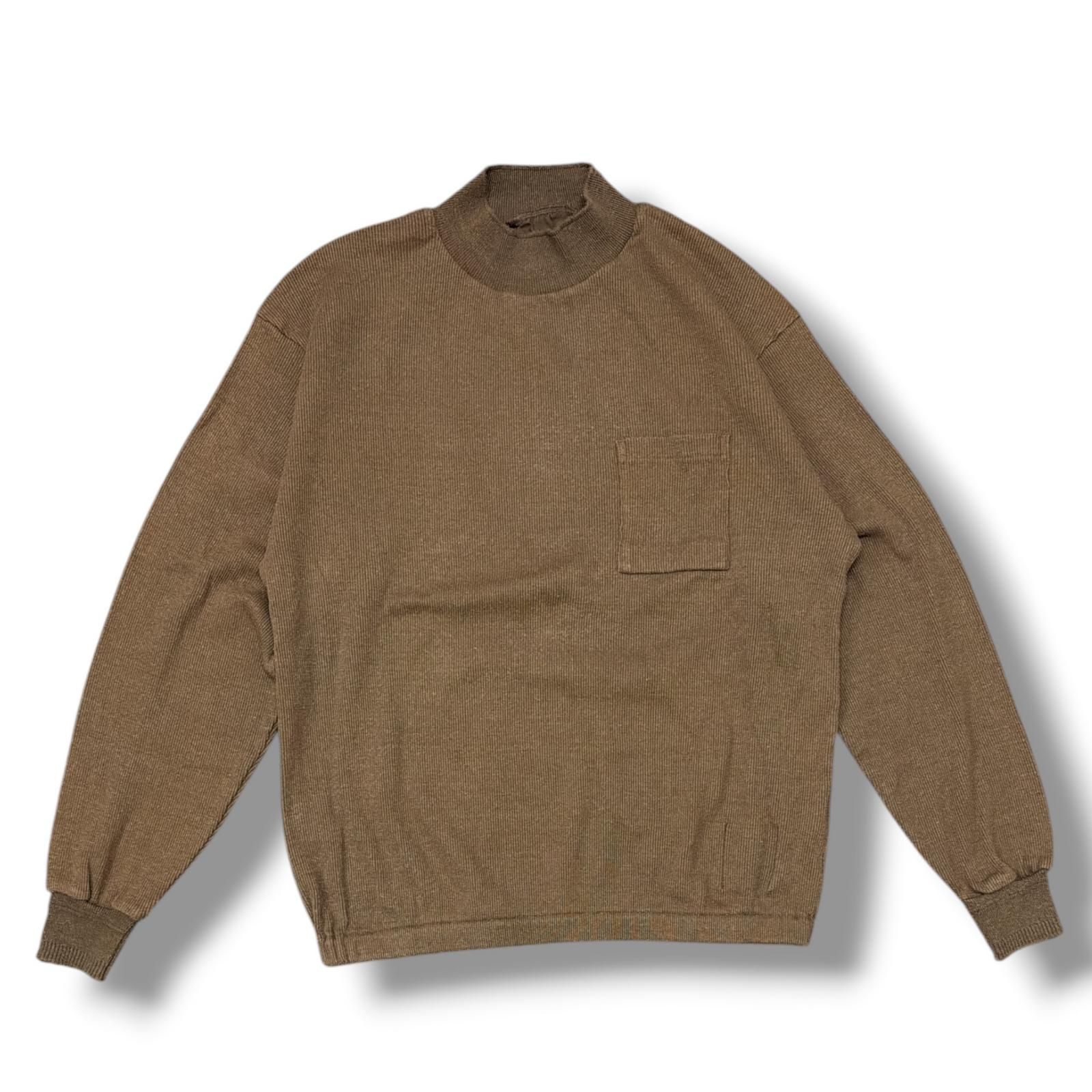 参考上代27500円 未使用 OLD JOE & CO. MOCK-NECK SILK NEP RIBED TOPS モックネックシルクネップカットソー ロンT オールドジョーアンドコー 252OJ-CT03 BARK 36 （19061M）