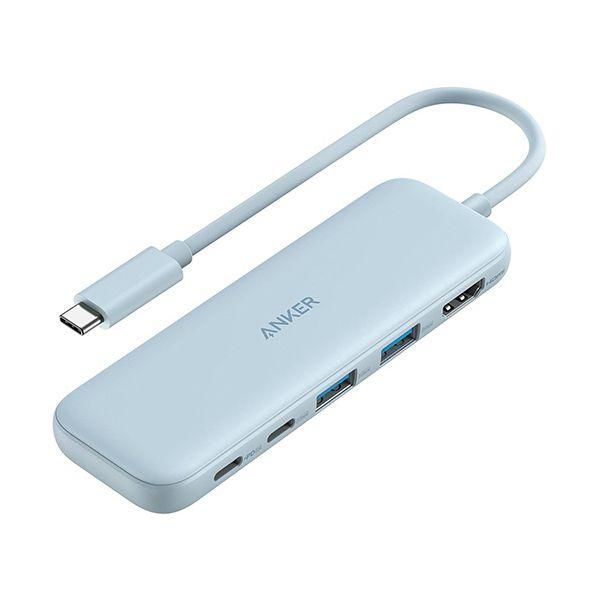ds-（まとめ） アンカージャパン ANKER 332 USB-Cハブ（5-in-1 PD100W対応） ブルー A8355031 1個 〔×2セット〕