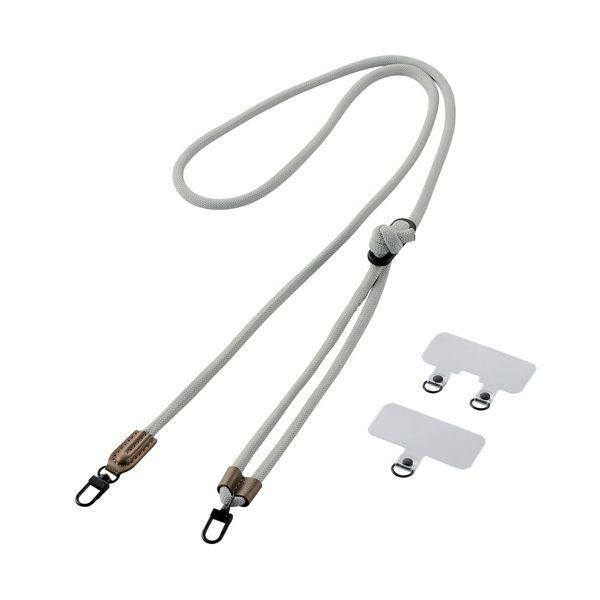 ds-（まとめ） エレコム ショルダーストラップ 丸紐6mm ライトグレー P-STSDH2R06GYL 1本 〔×2セット〕 9,157円