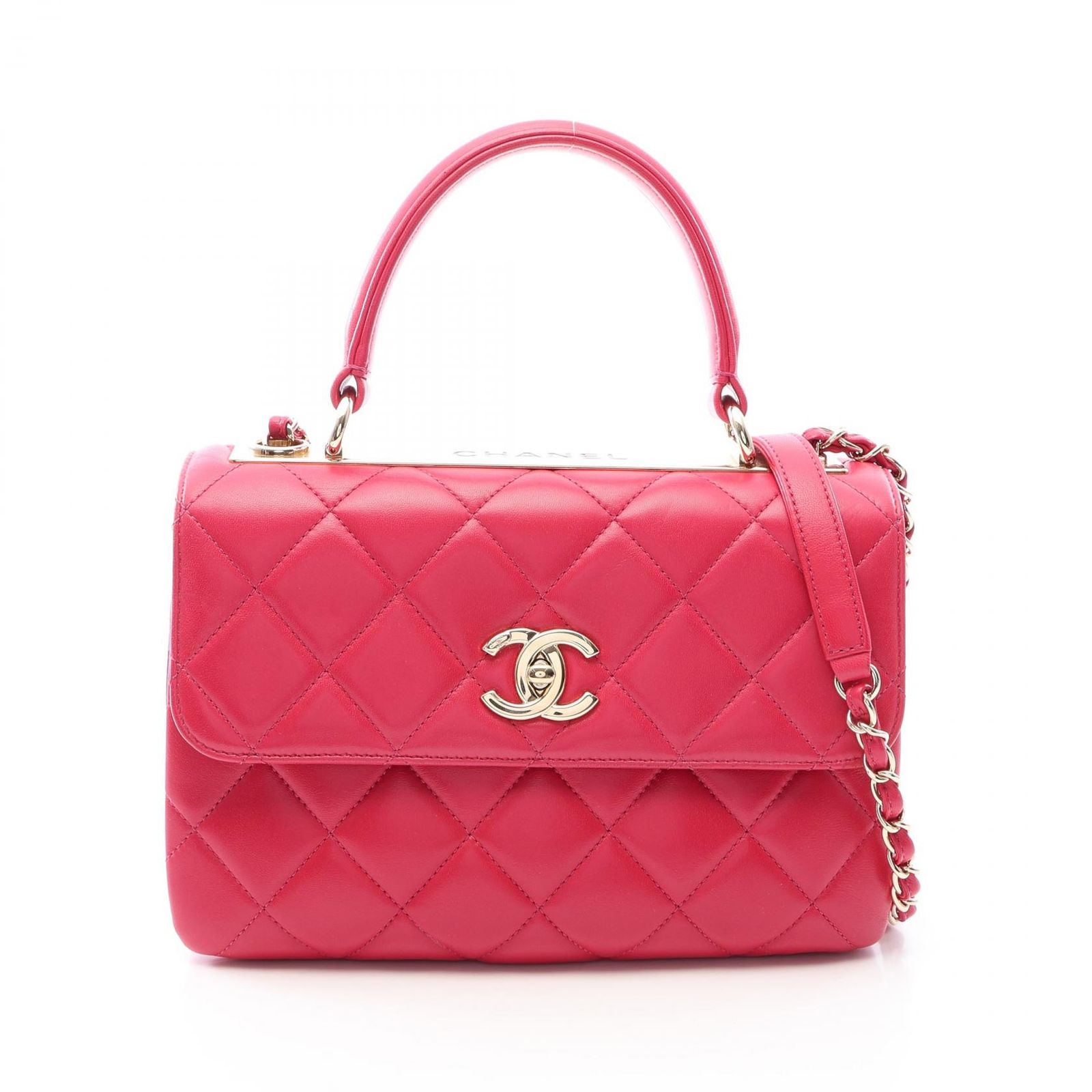 シャネル CHANEL ショルダーバッグ トレンディCC ショルダーバッグ スモール トップハンドル フラップ 2WAY マゼンダ ラムスキン（羊革） トレンディCC トップハンドル 2wayチェーンショルダー 247,400円