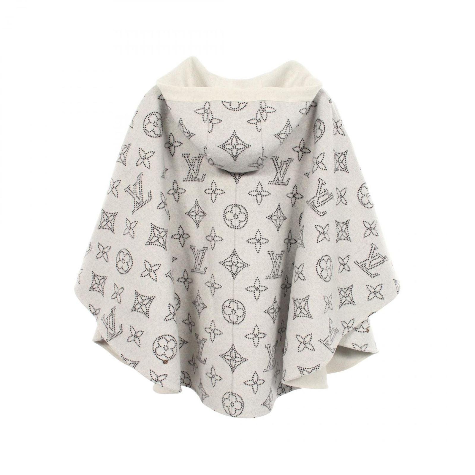 ルイ・ヴィトン LOUIS VUITTON ポンチョ リバーシブル モノグラム マヒナ ケープ フード付き RW231W R90 FOCO05 ウール リバーシブル レディース Used A