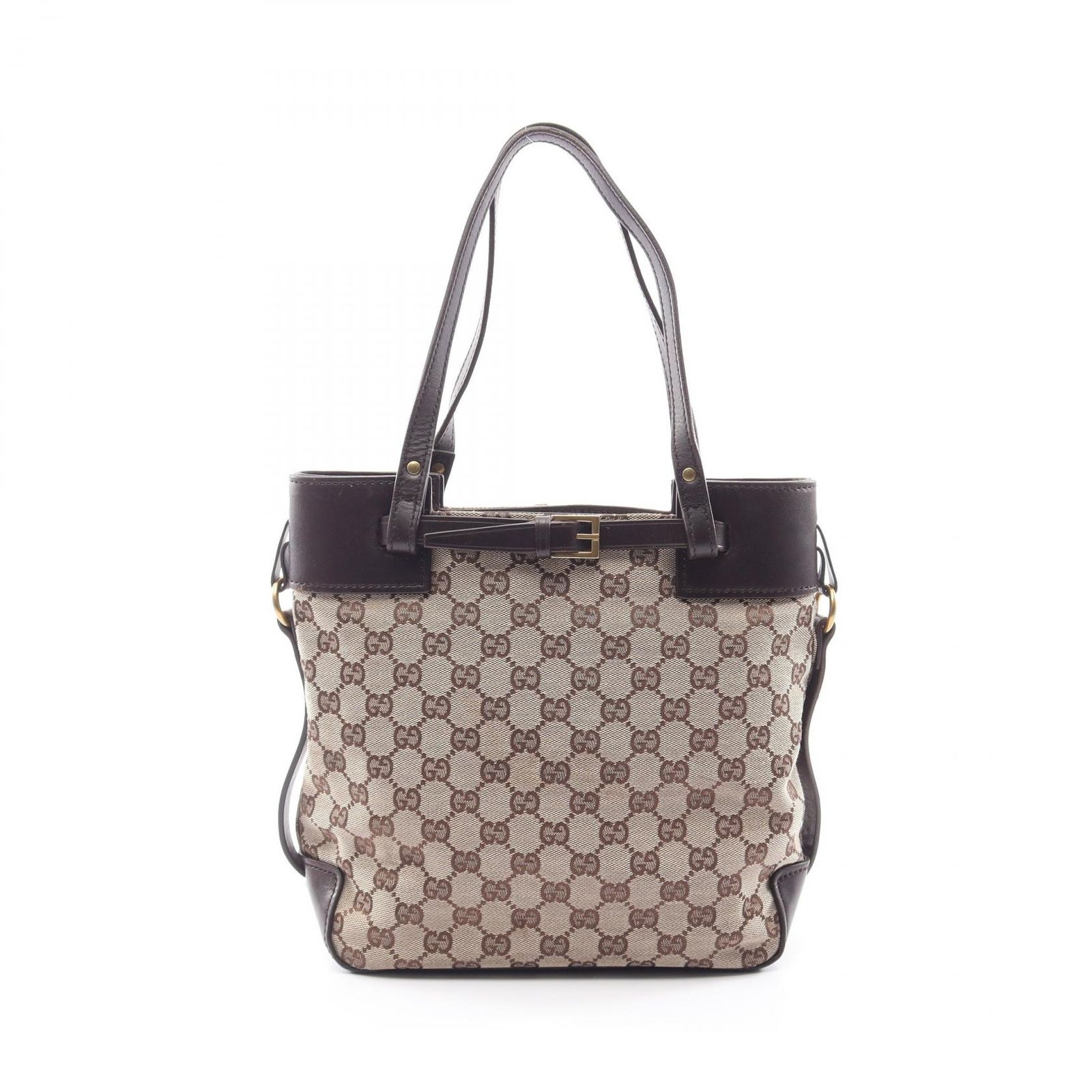 グッチ GUCCI トートバッグ GGキャンバス 107757 キャンバス レザー ハンドバッグ レディース Used B