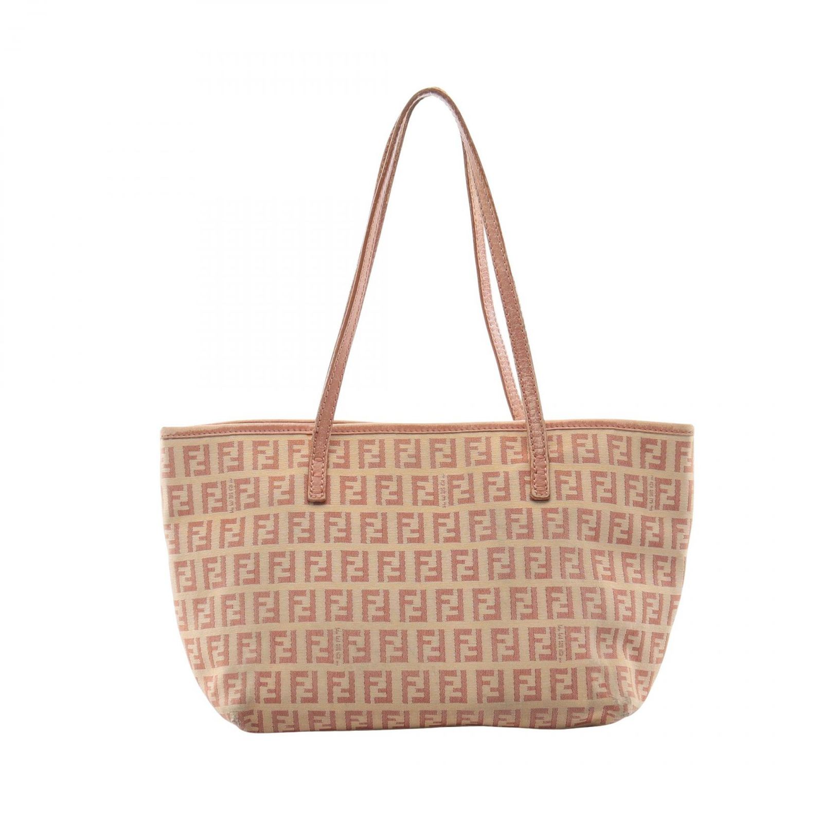 フェンディ FENDI トートバッグ ズッキーノ 8BH075 キャンバス レザー ズッキーノ ハンドバッグ レディース Used B