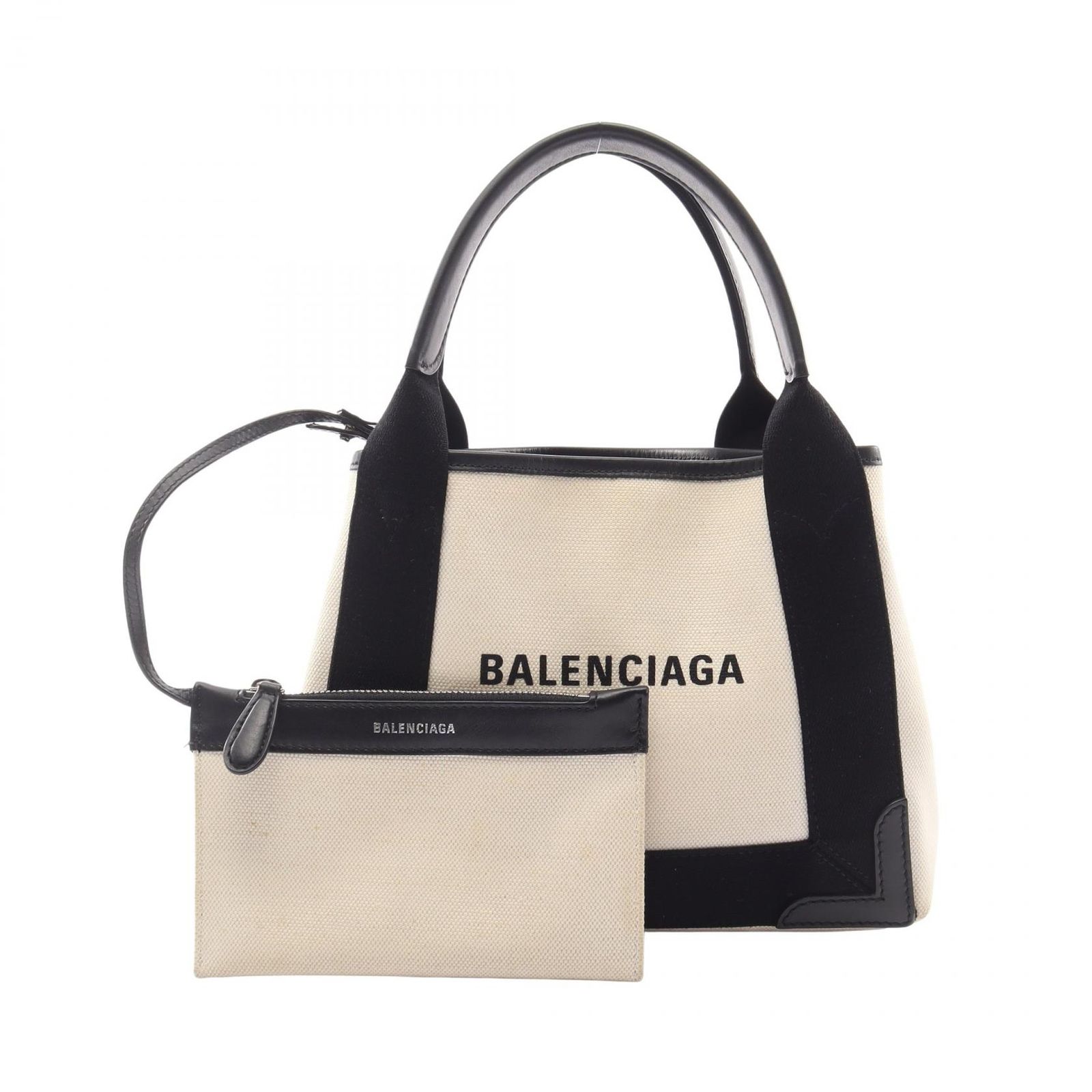 バレンシアガ BALENCIAGA ハンドバッグ ネイビーカバ XS 390346 キャンバス レザー ネイビーカバ XS レディース Used B