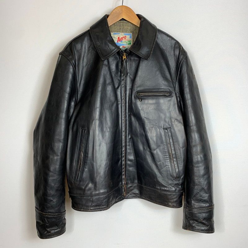 【中古品】 AERO LEATHER エアロレザー HALFBELT HORSEHIDE LEATHER JACKET FQHH ハーフベルト ホースハイド レザージャケット フロントクウォータータグ アウター 【145-260810-ss-06-tei】 28,105円