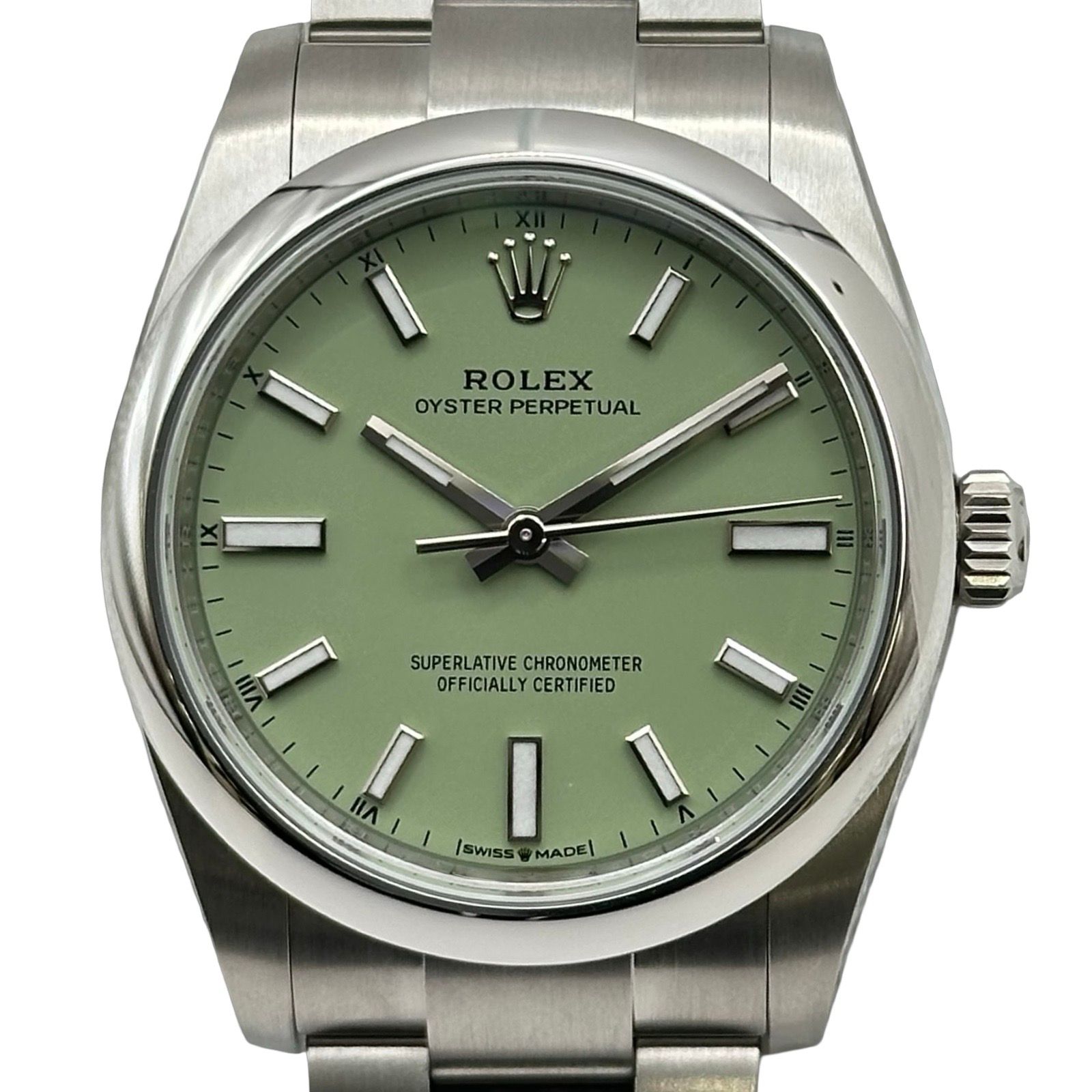 ロレックス ROLEX オイスター パーペチュアル 34 124200 ピスタチオ ステンレススチール 自動巻き メンズ 腕時計 624,000円