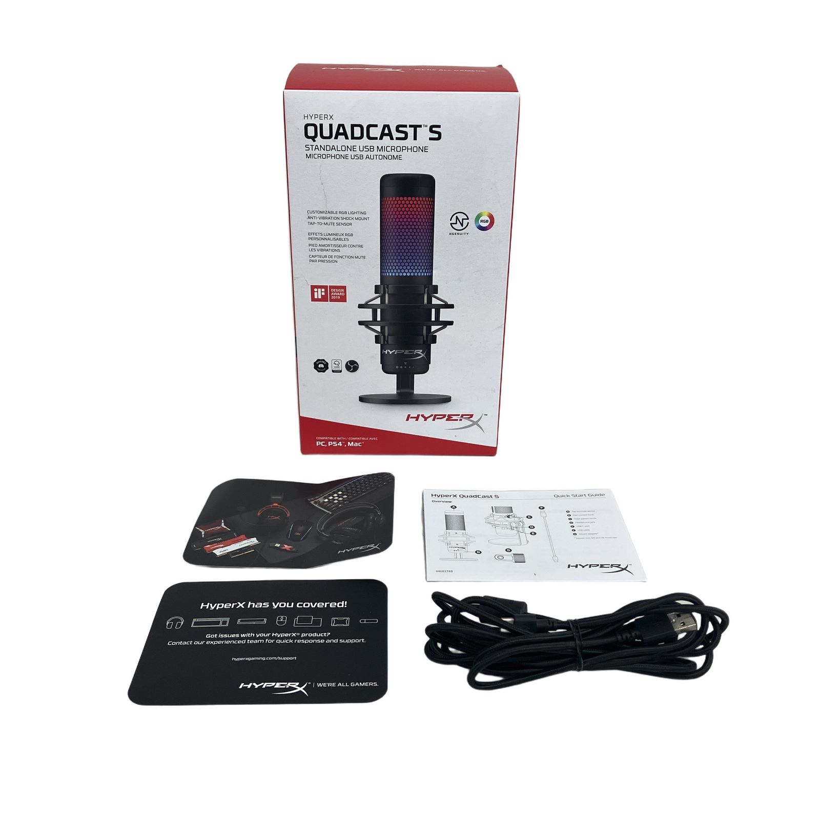 【中古2点】HyperX USBコンデンサーマイク、cacencanマイクアーム 中古2点】HyperX USBコンデンサーマイク、cacencanマイクアーム 中古2