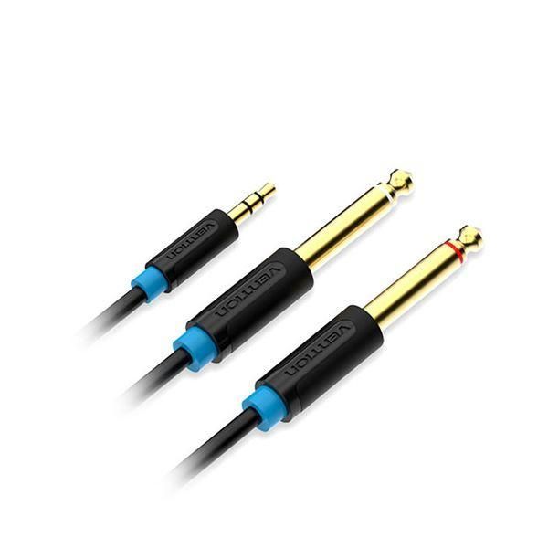 ds-〔5本セット〕 VENTION 3.5mm Male to 2*6.5mm Male オーディオケーブル 5m ブラック BA-5459X5