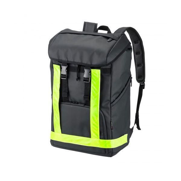 ds-サンワサプライ 現場用リュック 大容量でヘルメットも入る反射テープ付き大容量リュック BAG-GEN1BK