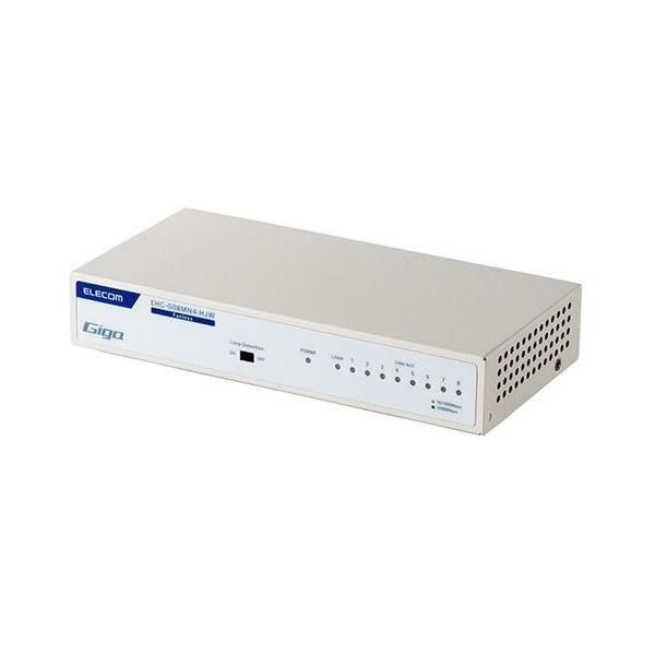 ds-エレコム Giga対応8ポートスイッチ(金属筐体/電源内蔵) メタル(ホワイト) EHC-G08MN4-HJW
