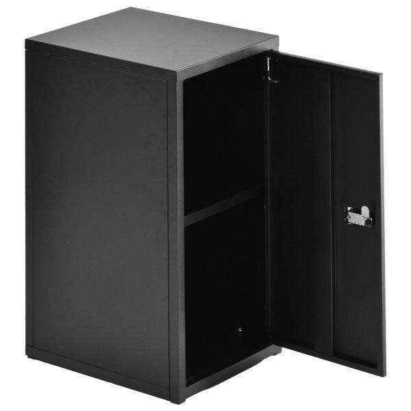 ds-収納ボックス M 約幅300mm ブラック ダイヤルキー ロック付 収納 ガルバナイズドスチール レクタンボックス 貴重品 書類