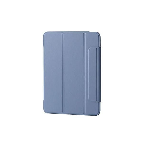 ds-エレコム 11インチiPad Air(M3/M2) フラップケース 薄型軽量 カラーエッジ 背面クリア ブルーグレー TB-A25MWVFCBG