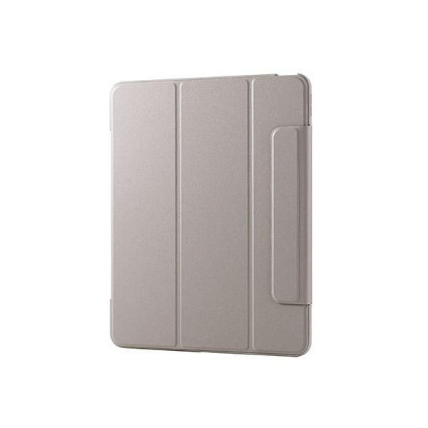 ds-エレコム 13インチiPad Air(M3/M2) フラップケース 薄型軽量 カラーエッジ 背面クリア グレージュ TB-A25XWVFCGB