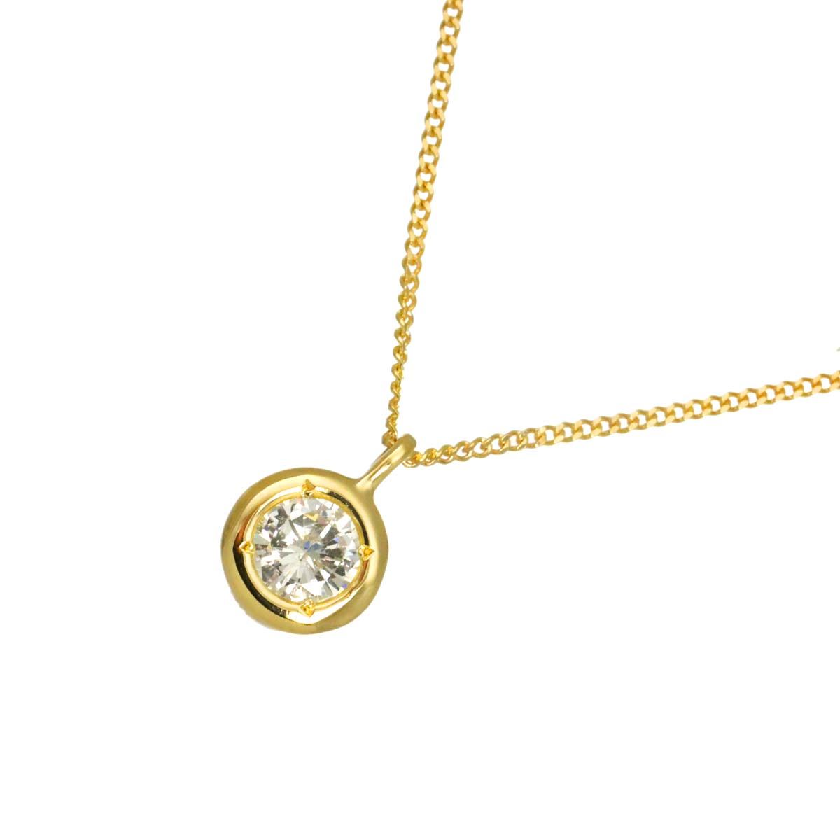 ダイヤ 0.30ct ネックレス 38.5cm K18 YG イエローゴールド 750 Diamond Necklace 90333593
