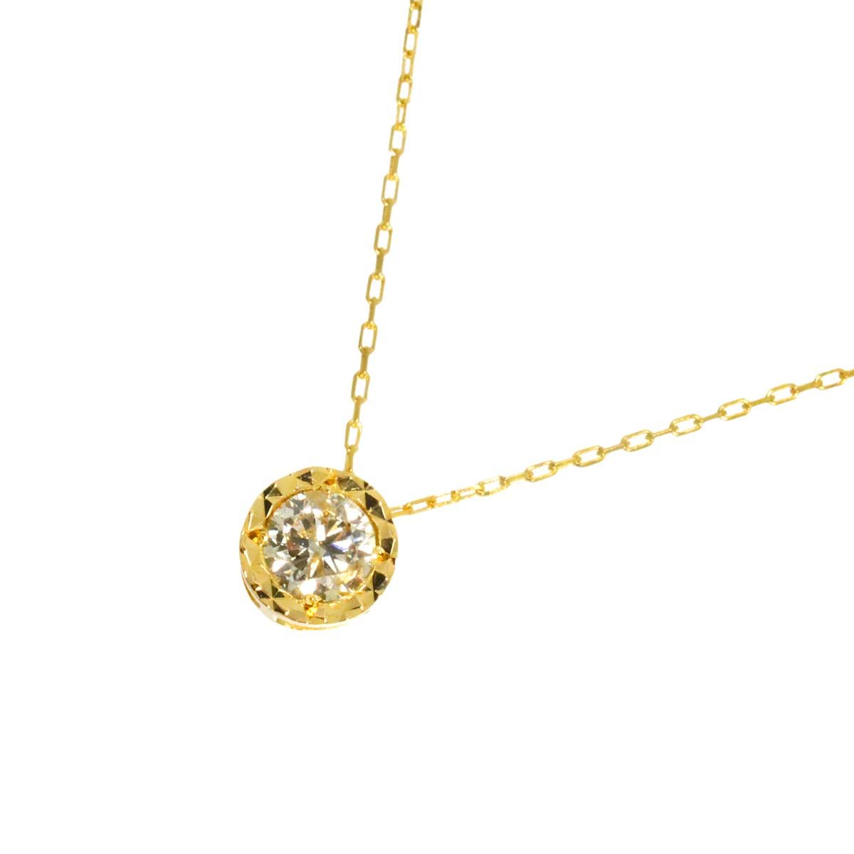 ダイヤ 0.20ct ネックレス 40cm K18 YG イエローゴールド 750 Diamond Necklace 90336615