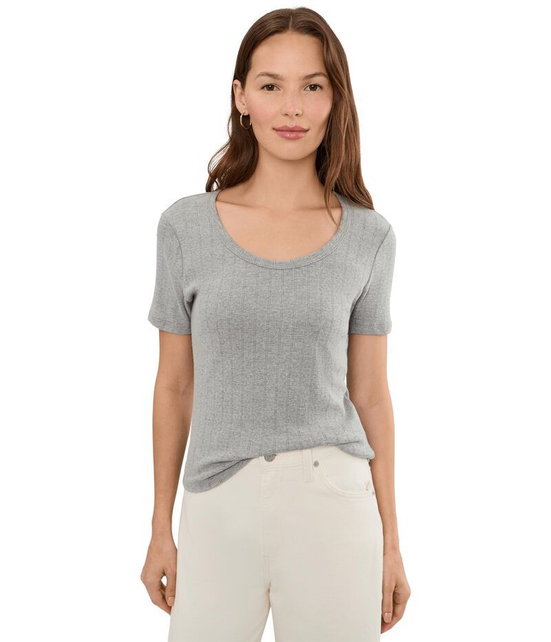 マイケルスターズ レディース トップス シャツ クルーネック Michael Stars Cecile Crew Neck Tee Heather Grey グレー