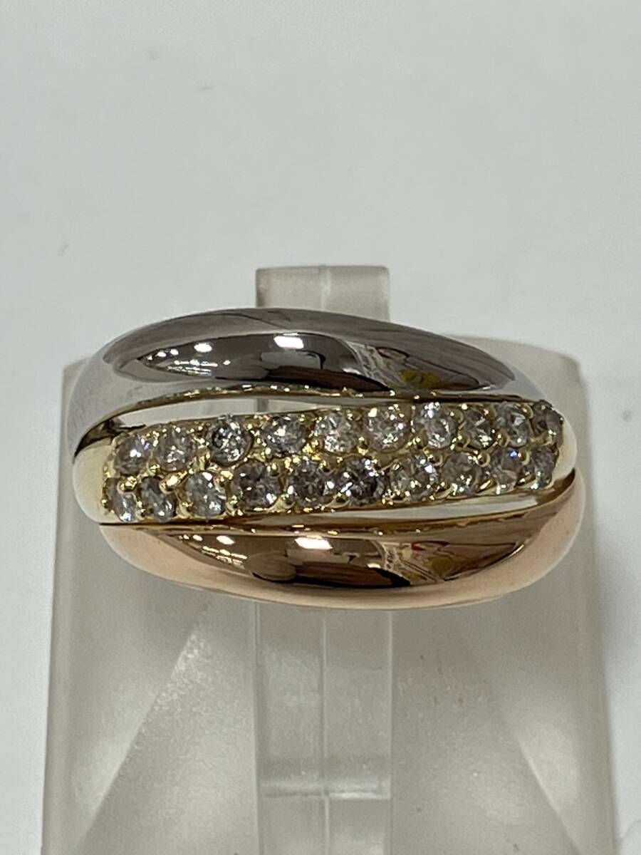 K18 Pt900 ダイヤ0.50ct ＃11 6.4g リング ゴールド　プラチナ