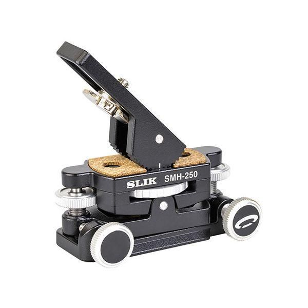 ds-スリック SLIK SMH-250 微動方式押しねじ式の2軸微動雲台。高度補助ウェッジ付属 SMH-250