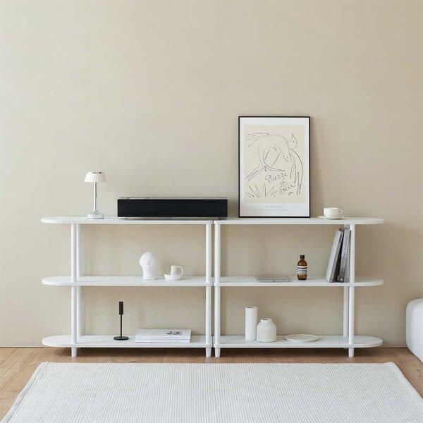 ds-ROOM＆HOMEデイリラウンドハーフ棚 3段 約幅80cm ホワイト 組立品 9,540円