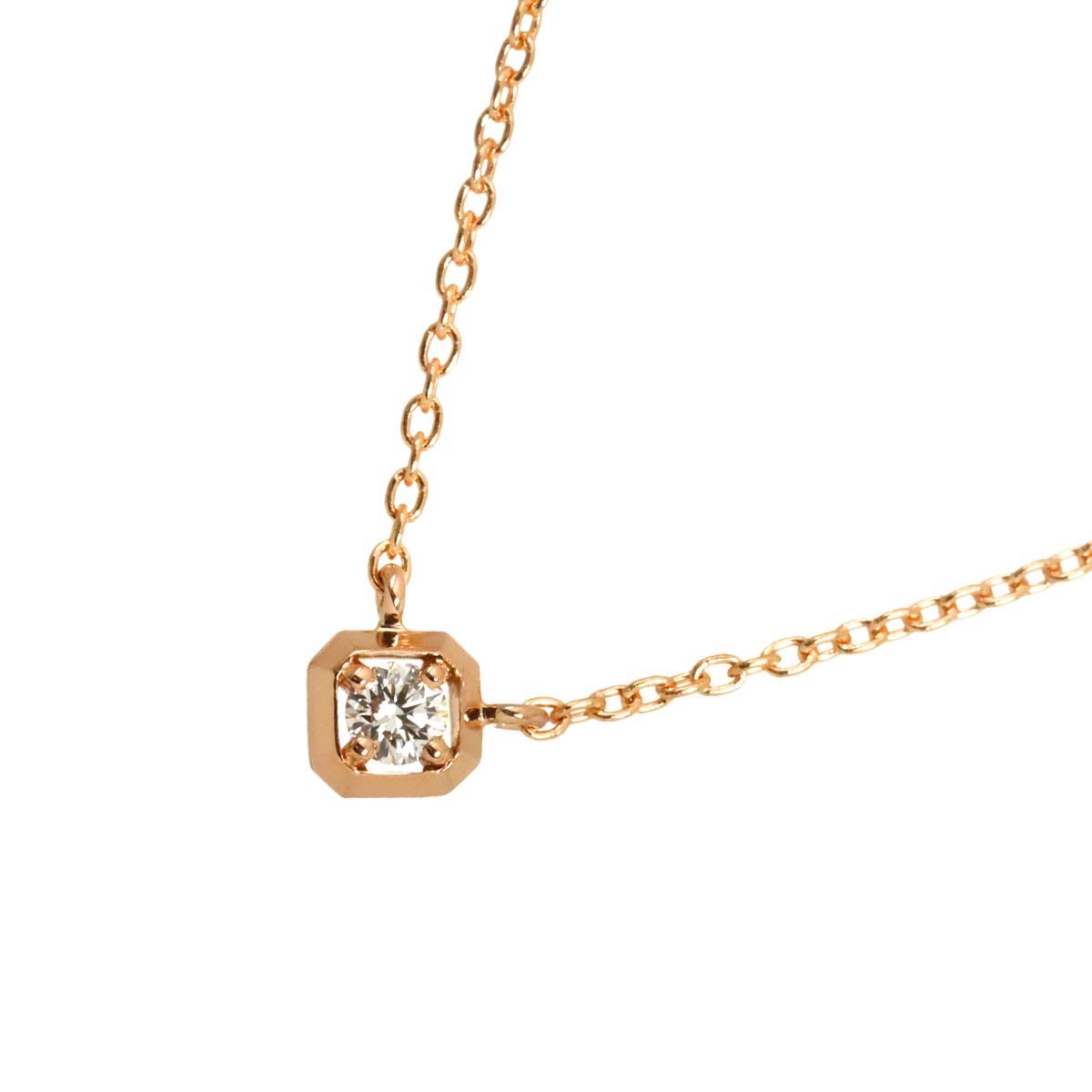 ロイヤルアッシャー ROYAL ASSCHER ダイヤ 0.05ct ネックレス 46cm K18 PG ピンクゴールド 750 Necklace【証明書付き】 90328248