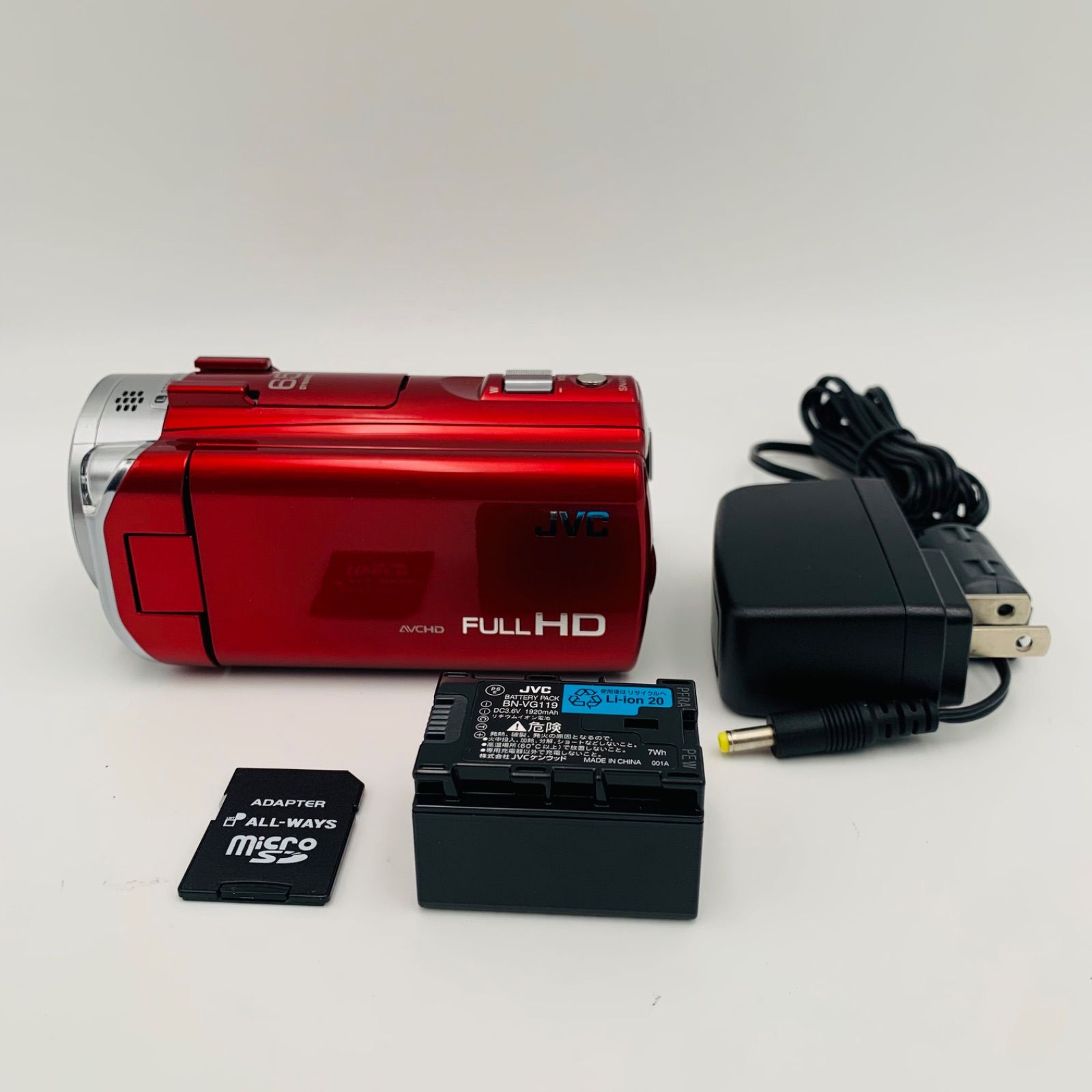 【美品】JVC Everio GZ-E765-R レッド ACアダプター•バッテリー•SDカード (0816)