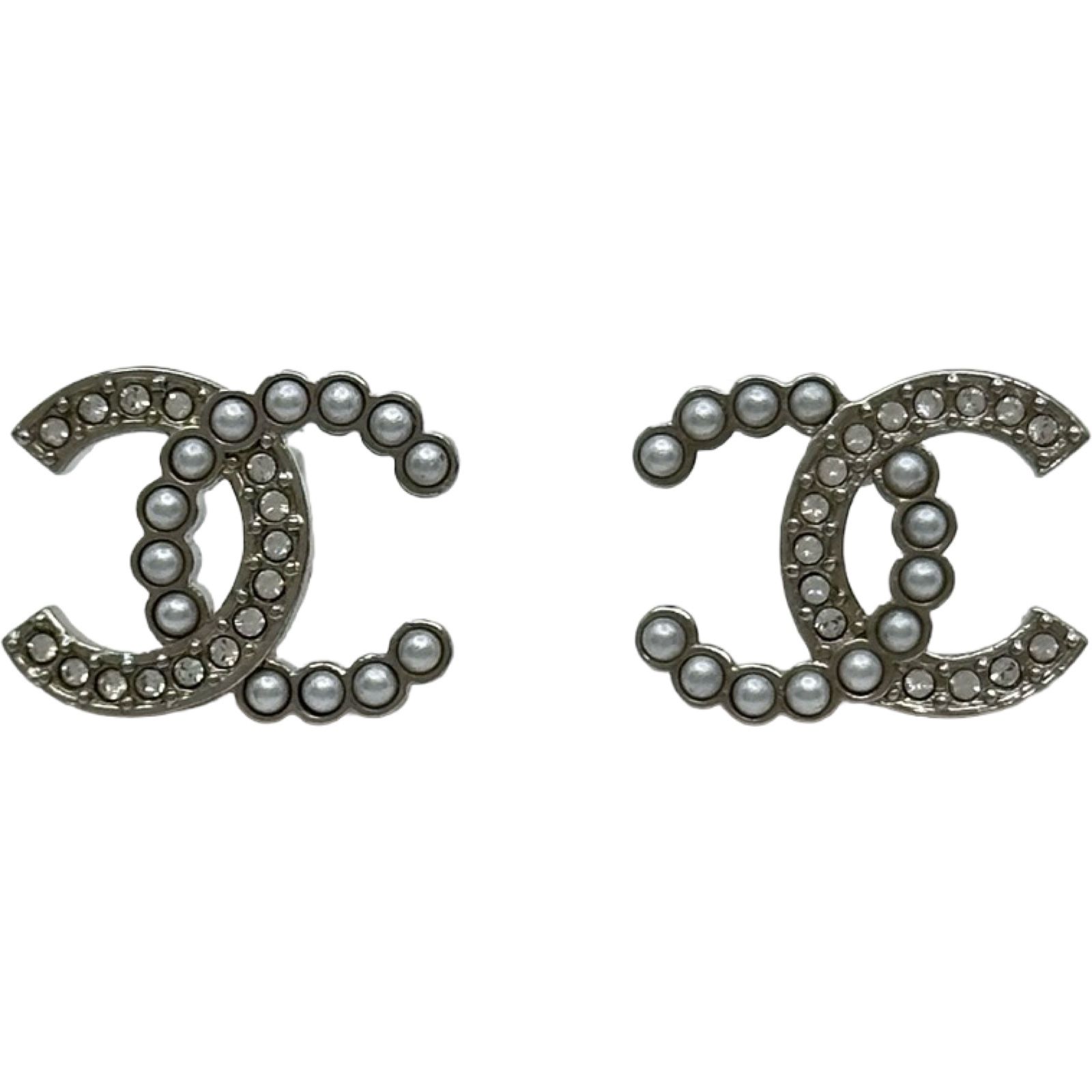 シャネル CHANEL ココマークラインストーンピアス シルバー メタル/ラインストーン アクセサリー