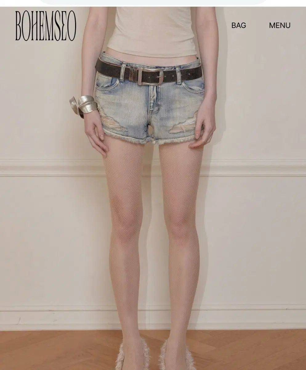 BOHEMSEO ボヘミアンソウル LIGHT SLUB DAMAGE SHORTS BLUE ショーツ M 2サイズ