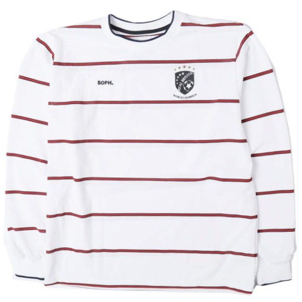 F.C.R.B. エフシーアールビー 26SS CHAMPIONS BORDER L/S GAME SHIRT チャンピオンズボーダーロングスリーブゲームシャツ FCRB-260065 L WHITE F.C.Real Bristol ブリストル トップス