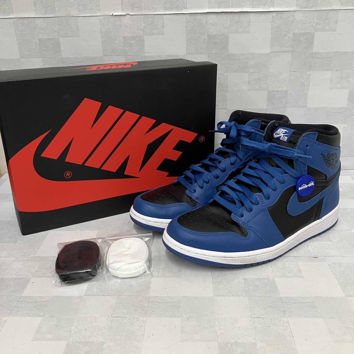 NIKE ナイキ スニーカー AIR JORDAN 1 RETRO HIGH OG 'Dark Marina Blue' 555088-404 27.5cm ブルー ブラック 替え紐 箱あり 美品 7,521円