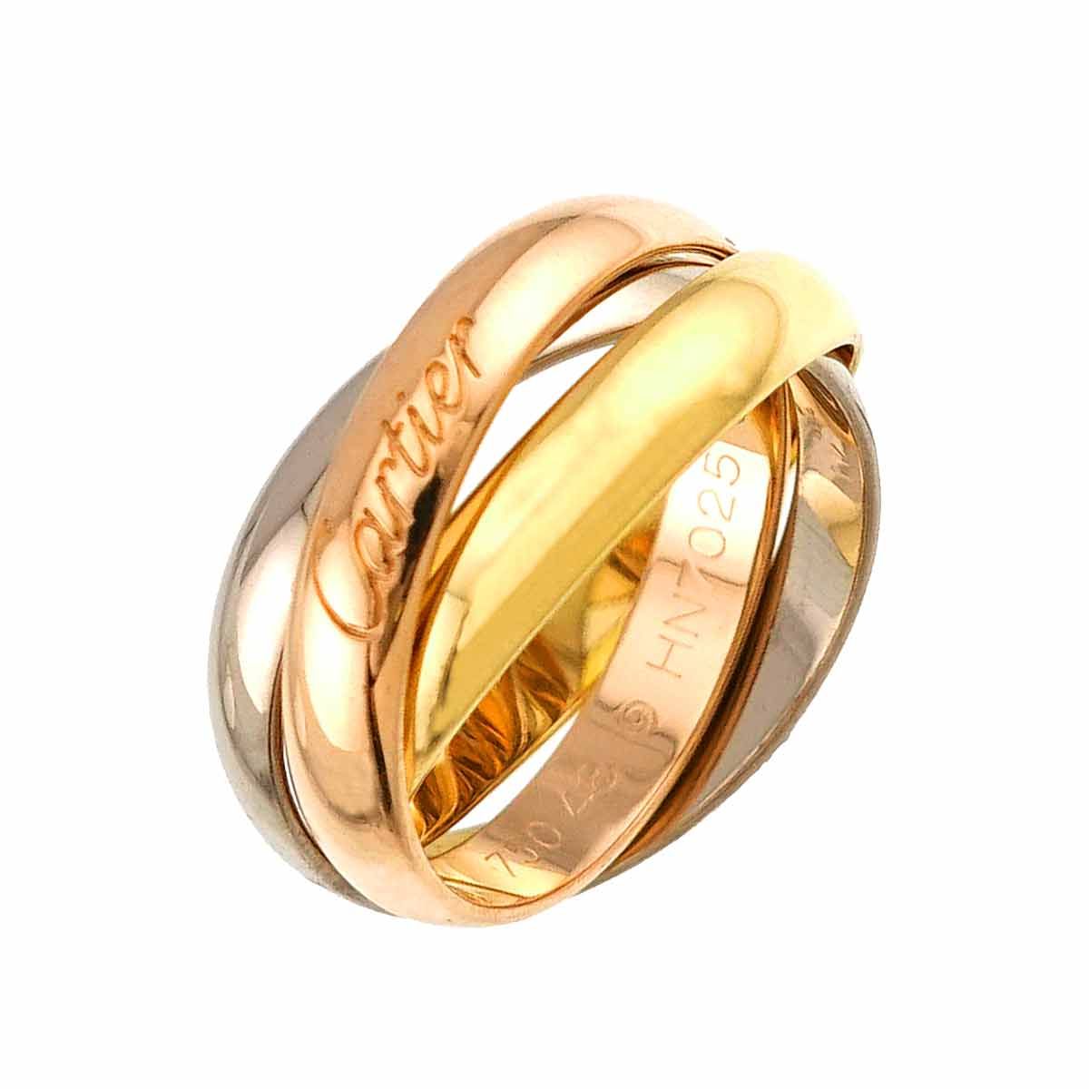 カルティエ Cartier トリニティ MM #48 リング K18 YG WG PG 3連