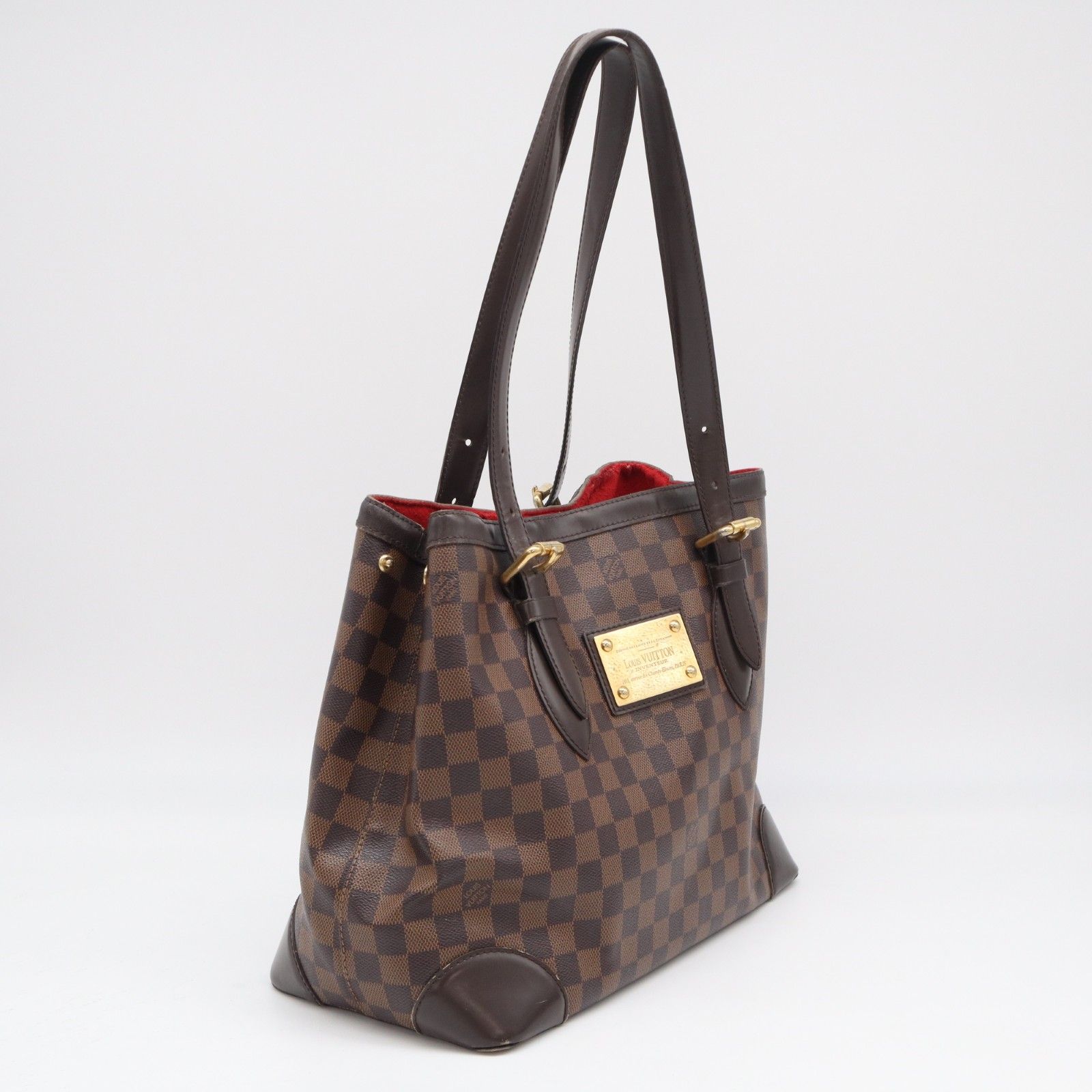 ★3日以内返品可★ LOUIS VUITTON ルイ・ヴィトン ダミエ ハムステッドMM N51204 ハンドバッグ ブラウン ベージュ コーティングキャンバス レザー レディース 44,670円